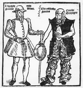 Nicholas Jennings in de gedaante van zowel een kreupele als een bendeleider, uit 